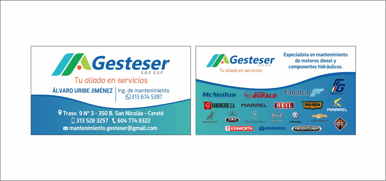 Informacion de contacto GESTESER